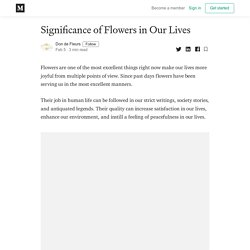 Significance of Flowers in Our Lives - Don de Fleurs - Medium