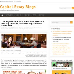 The Significance of Professional Research Writing Services in Propelling Academic Excellence