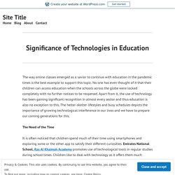 Significance of Technologies in Education