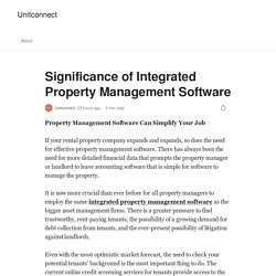 Significance of Integrated Property Management Software