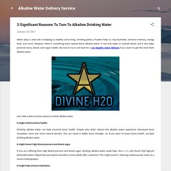 Order Alkaline Water And Look For A Water Delivery Service