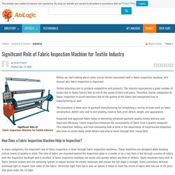 Significant Role of Fabric Inspection Machine for Textile Industry