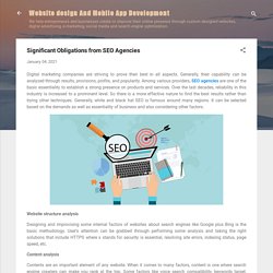 Significant Obligations from SEO Agencies