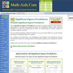 Printable Significant Figures Worksheets