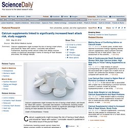 Calcium supplements linked to significantly increased heart attack risk, study suggests