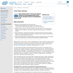 New Intel® Atom™ Processor-Based Platform Using Significantly Lo