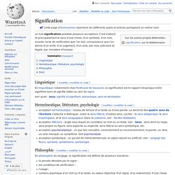 Signification