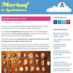 Signification des runes - Martouf le Synthéticien