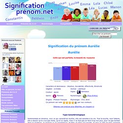 Signification du prenom Aurélie - personnalité et origine de Aurélie