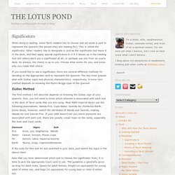 Significators » The Lotus Pond