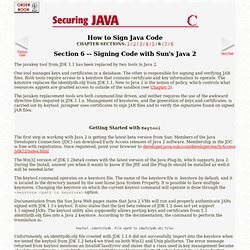 Signing Code with Sun's Java 2 (Appdx. C, Sec. 6) [Securing Java]