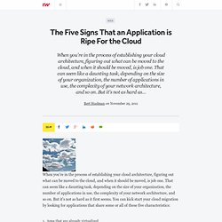 The Five Signs That an Application is Ripe For the Cloud - ReadWriteCloud