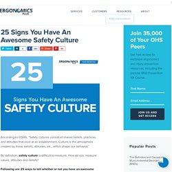 25 Signs You Have An Awesome Safety Culture
