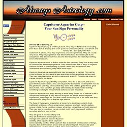 Sun Signs: the Capricorn-Aquarius Cusp