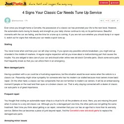 4 Signs Your Classic Car Needs Tune Up Service