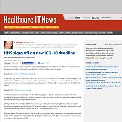 HHS signs off on new ICD-10 deadline