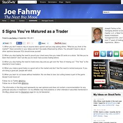 5 Signs You’ve Matured as a Trader