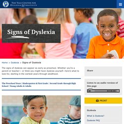 Signs of Dyslexia - Yale Dyslexia