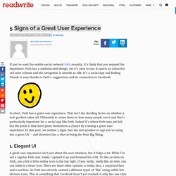 5 Signs of a Great User Experience