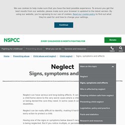 Signs, symptoms and effects of neglect