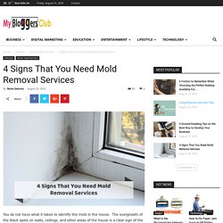 4 Signs That You Need Mold Removal Services