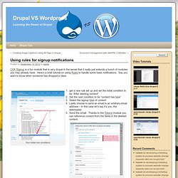 Using rules for signup notifications