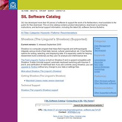 SIL Software: Shoebox (The Linguist’s Shoebox)