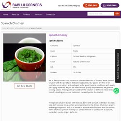 Silbatta Made Spinach Chutney, Spinach Chutney Exporter, Palak Chutney Supplier