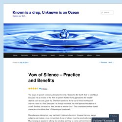 Vow of Silence – Practice and Benefits