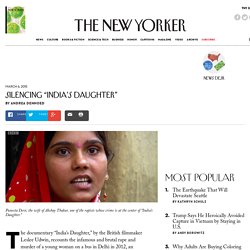 Silencing “India’s Daughter” - The New Yorker