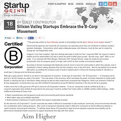 Silicon Valley Startups Embrace the B-Corp Movement