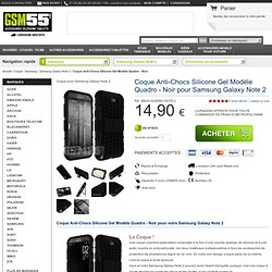 Housse, Coque Anti-Chocs Noir Quadro avec Support Intégré pour Samsung Galaxy Note 2