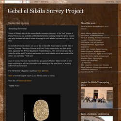 Gebel el Silsila Survey Project: Amazing discovery!