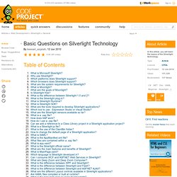 Basic Questions on Silverlight Technology