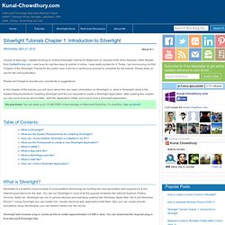 Silverlight Tutorials Chapter 1: Introduction to Silverlight