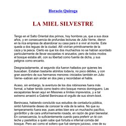 La Miel Silvestre de Horacio Quirga (texto completo)