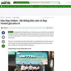 Sim Đẹp Online - Hệ thống kho sim số đẹp Viettel giá siêu rẻ