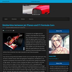 Similarities between Jet Planes and F1 Formula Cars