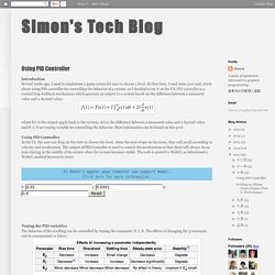 Simon's Tech Blog: Using PID Controller