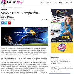 Simple IPTV - Simple but adequate - TopListIPTV