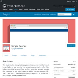 Simple Banner – WordPress plugin