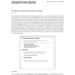 A simple text-based todo editor for Eclipse - Sebastian Benz