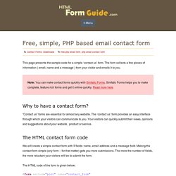 Free, simple, PHP based email contact form