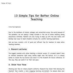 13 Simple Tips for Better Online Teaching