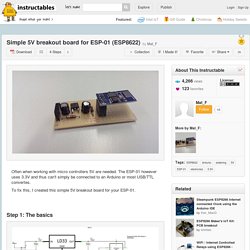 Simple 5V breakout board for ESP-01 (ESP8622)