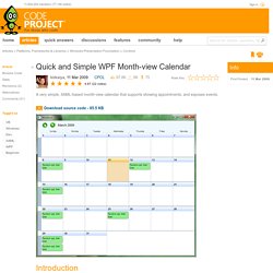Quick and Simple WPF Month-view Calendar