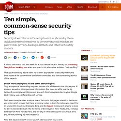 Ten simple, common-sense security tips