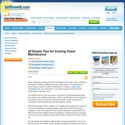 20 Simple Tips for Cooling Tower Maintenance