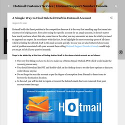 A Simple Way to Find Deleted Draft in Hotmail Account