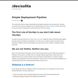 Simple Deployment Pipeline - /dev/solita
